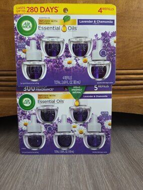 Air Wick Plug In Refills 9 Pack Lavender Chamomile Essential Oils Lot